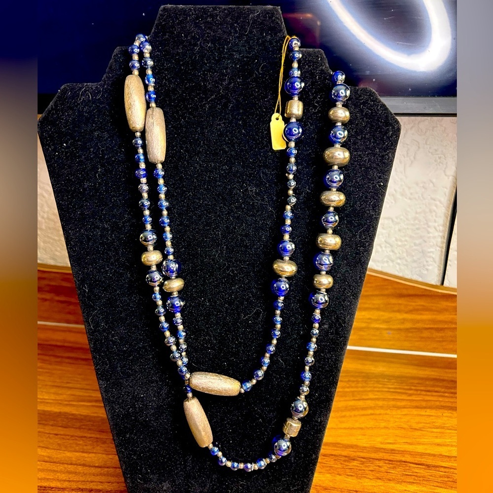 Handmade- Indian Beaded Necklace with lapis -